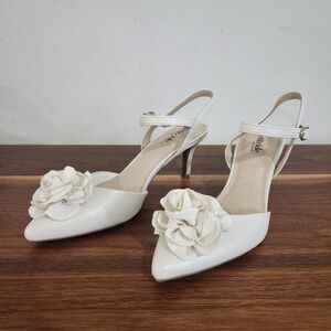 LifeStride Sasha Dress Wedding Slingback Heels Pointed Toe Pumps Size 9 Flower
